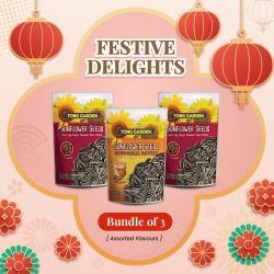 Tong Garden Sunflower Seeds with Shell 120g-130g (Bundle of 3)