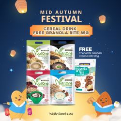 Tong Garden NutriOne Cereal Drink assorted 270g-324g free Granola Bite Chocolate Banana 85g (UP: $10.80)