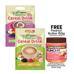 Tong Garden NutriOne Cereal Drink assorted 324g (UP: $8.10) + Free 1 Peanut Butter 150g
