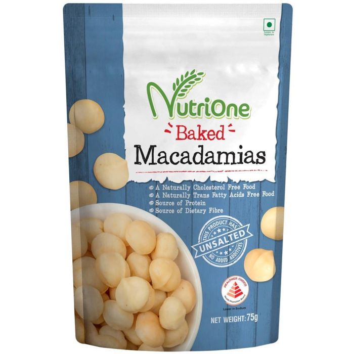 Nutrione Baked Macadamias (Unsalted) 75g