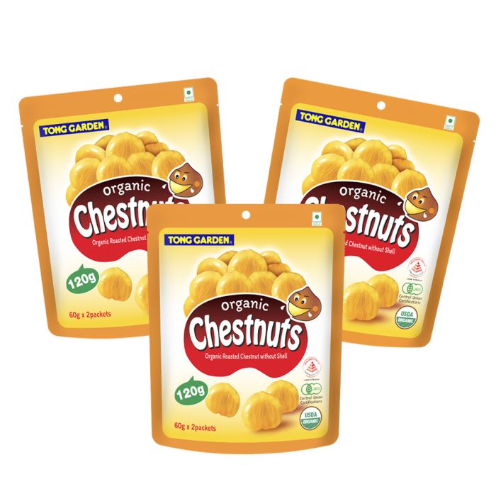 Organic Roasted Chestnuts without Shell 120g (Bundle of 3)