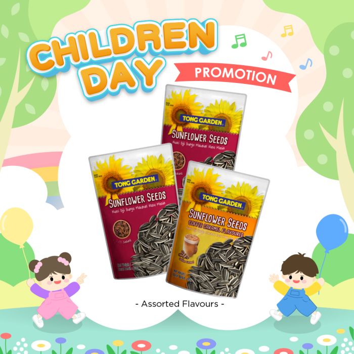 Tong Garden Sunflower Seeds with Shell 120g (Bundle of 3)