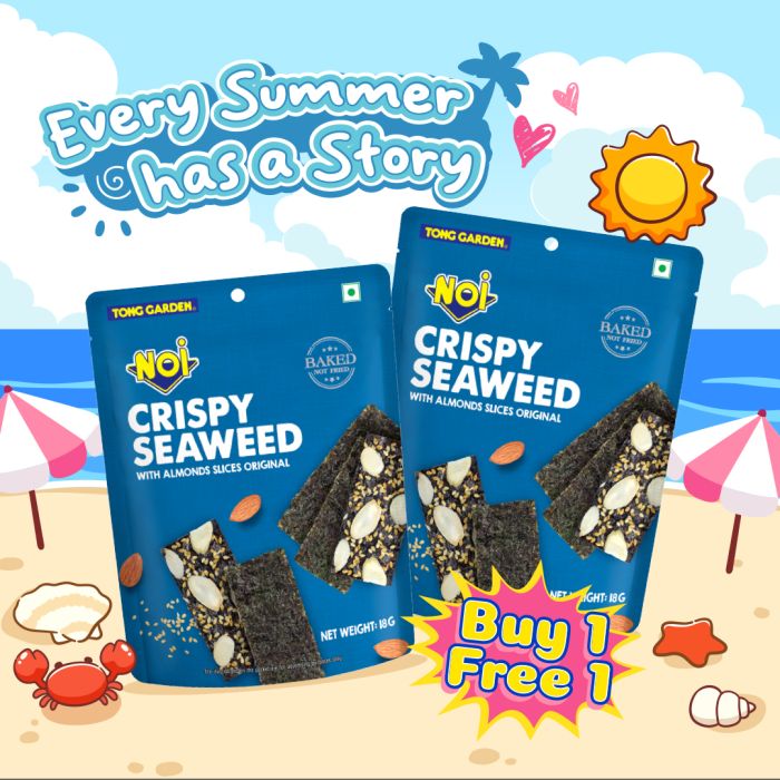 NOI Crispy Seaweed with Almond Slices Original 18g (Buy 1 Free 1) (Expiry Date : 01 Sep - 16 Oct 26)