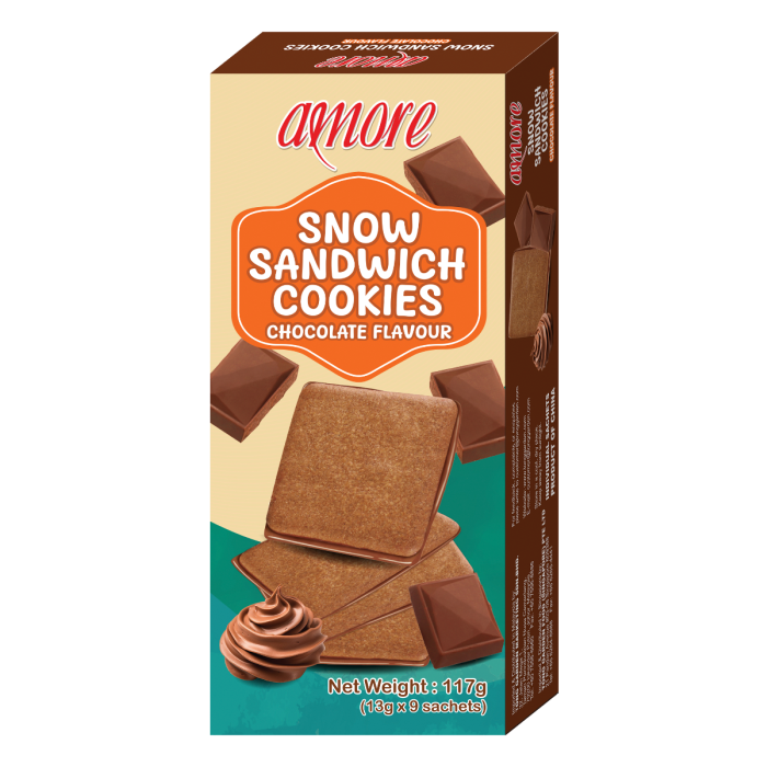 Snow Sandwich Cookies Chocolate Flavour 117g